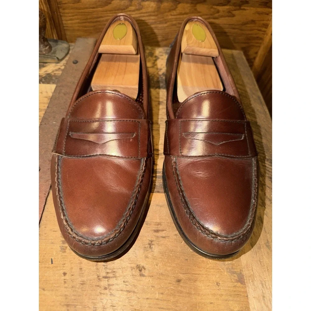 Heartland Leather Penny Loafer Men's‎ 13 Shoes Burgundy EUC